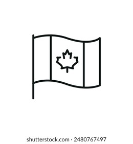 Canadian Flag icon. Simple Canadian Flag icon for social media, app, and web design. Vector illustration.