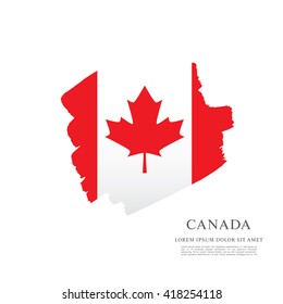 Canadian flag made in brush stroke background
