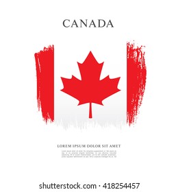 Canadian flag made in brush stroke background