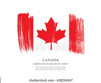 Canadian flag made in brush stroke background