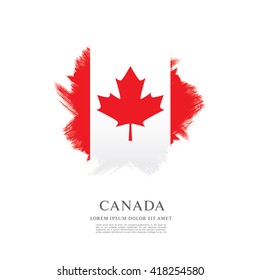 Canadian flag made in brush stroke background