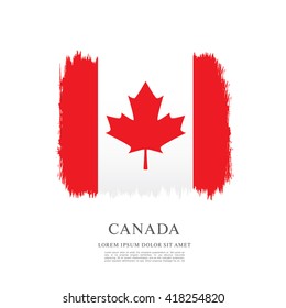 Canadian flag made in brush stroke background