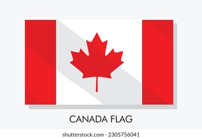 Una bandera canadiense con una hoja de arce sobre ella y una ilustración vectorial de la bandera canadá y el diseño de la plantilla de ilustración de Vector Art