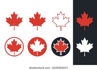 Canadian Flag Maple Leaf Set Canada Leaf