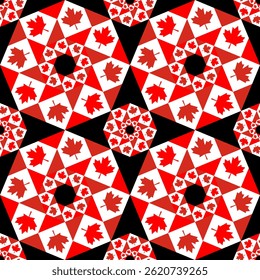 canadian flag octagon pattern. geometric background for decoration. vector illustration