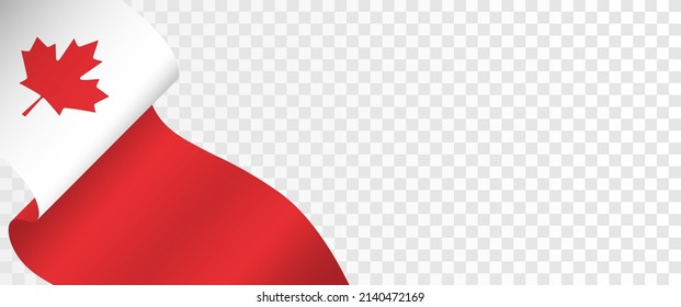 Bandera canadiense de fondo transparente. Plantilla con espacio libre para el diseño o el texto. ilustración vectorial.