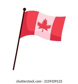 canadian flag in pole icon