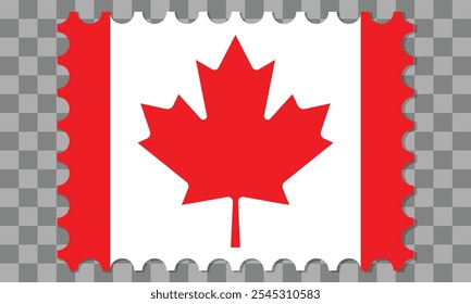 Ícone de carimbo postal de bandeira canadense