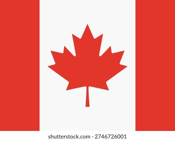 Canadian flag with red maple leaf and white and red stripes canada