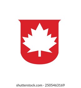 Canadian flag is red. Vector Graphics