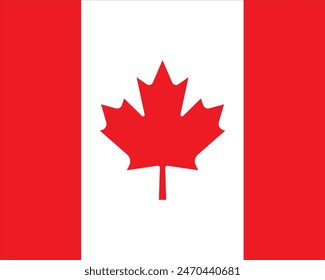 Canadian flag red white, maple leaf stylish vector illustration