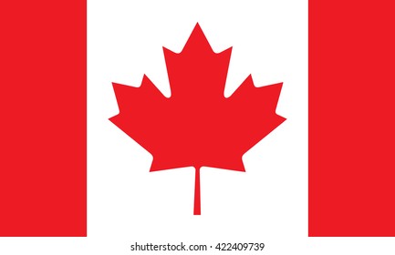 Canadian flag red white, maple leaf stylish vector illustration