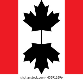 Canadian flag with reflection, icon, stylish vector illustration