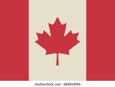 canadian flag in retro colors. vector illustration - eps 8