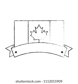 canadian flag with ribbon frame
