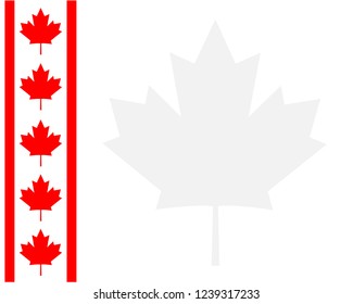 Canadian flag ribbon maple leaf symbol frame with empty space for your text. 