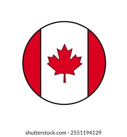 Bandera canadiense en forma redonda