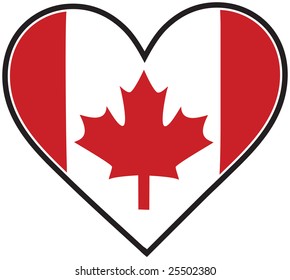 Canadian Flag Shaped Like Heart Stock Vector (Royalty Free) 25502380 ...