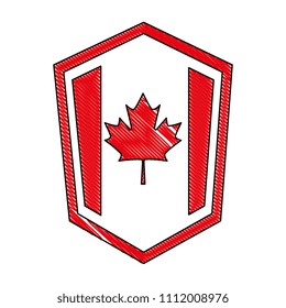 canadian flag in shield