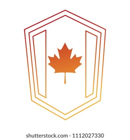 canadian flag in shield