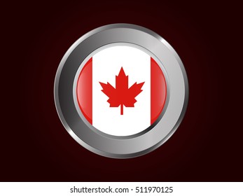 Canadian flag in shiny circle