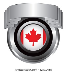 Canadian flag silver crest