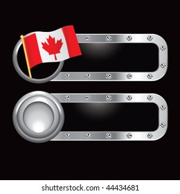 Canadian flag silver metal banners