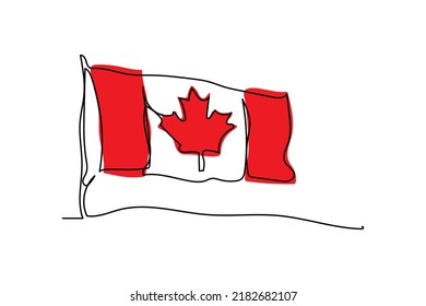 diseño de vector de ilustración de línea continua de marca única canadiense