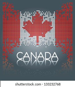 Canadian flag from square blocks, vector