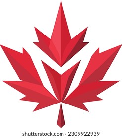 Símbolo de la bandera canadiense, otoño, hoja, rojo, feliz día de Canadá, ilustración vectorial