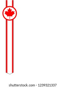 Canadian flag symbol ribbon frame with empty space for your text. 