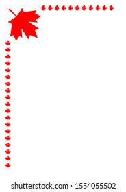 Canadian flag symbolism corner frame A4 size with blank space for your text.