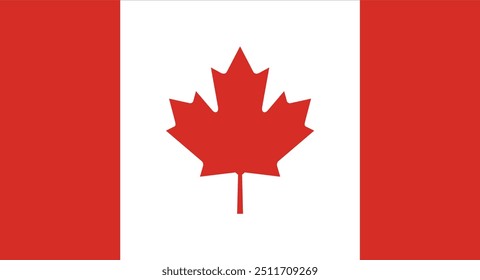Projeto e ilustração do vetor da bandeira canadiana , Bandeira Nacional do Canadá 