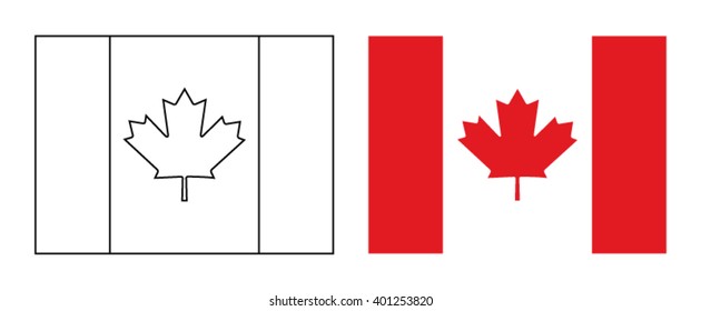 Canadian flag. Vector illustration.