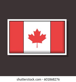 Canadian flag vector. Sticker design