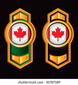 Canadian flag vertical orange arrows with green and black lining