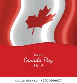 The Canadian flag waves proudly against a vibrant background, symbolizing the strength, diversity, and unity of a nation celebrating its rich heritage and freedom.