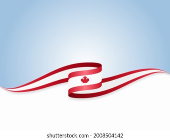 Bandera canadiense ondulante fondo abstracto. Ilustración vectorial.