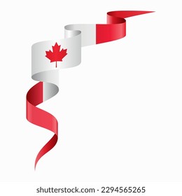 Canadian flag wavy abstract background. Vector illustration.