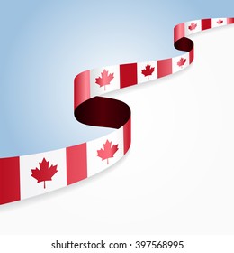 Canadian flag wavy abstract background. Vector illustration.