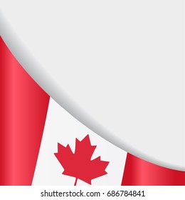 Canadian flag wavy abstract background. Vector illustration.