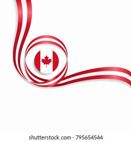 Canadian flag wavy abstract background. Vector illustration.