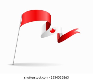 Canadian flag wavy background layout. Vector illustration.