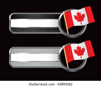 Canadian flags black and silver checkered tabs
