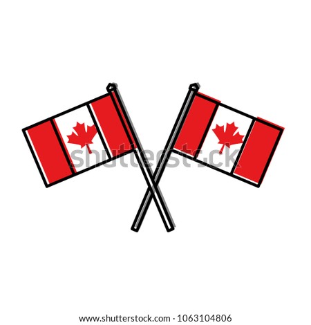 canadian flags crossed icon