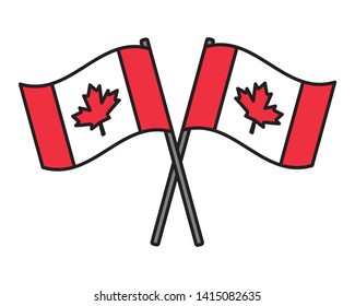canadian flags happy canada day vector illustration