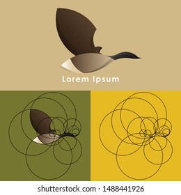 Canadian goose logo design with golden ratio