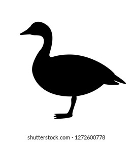 Canadian Goose, Vector Illustration ,   Black Silhouette  ,profile