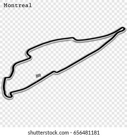 Canadian grand prix race track. circuit for motorsport and autosport. Vector illustration. Circuit Gilles Villeneuve