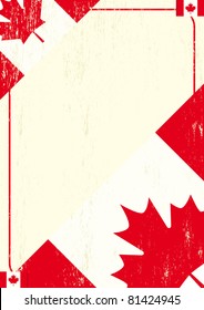 Canadian grunge flag. A background with a canadian flag and a texture.